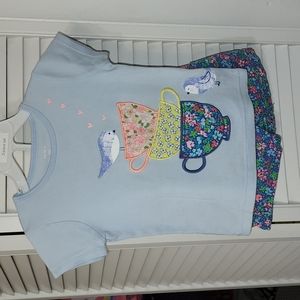 Carter's Bluebirds and Teacups Matching Shirt and Shorts Set, Size 3T